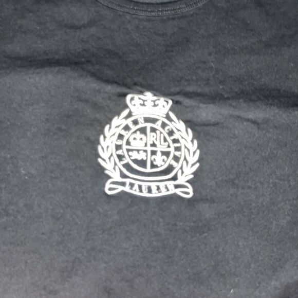 Green Tag Ralph Lauren Active Large Black Embroidered Classic Tee Shirt - Picture 2 of 8